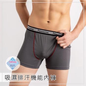 金奈米吉特 台灣製機能吸濕排汗平口褲(運動雙線)(2色可選)
