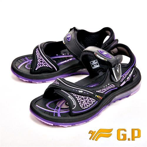 【G.P】彈力氣墊時尚休閒涼鞋 女款-紫(另有藍)
