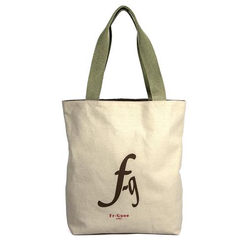 aaronation - FrGuoo系列肩背長方帆布包 - CE-FRB571-米白