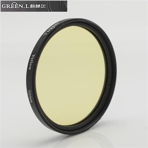Green.L副廠Yellow黃色濾鏡52mm濾鏡GY52(圓型金屬框+玻璃)濾色片適夜潛海潛水浮潛顏色校正校色