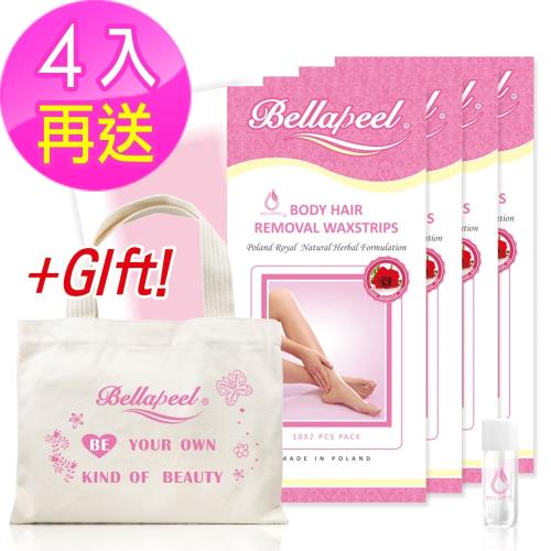 Bellapeel 玫瑰精油 脫毛蠟紙 4入組送帆布袋