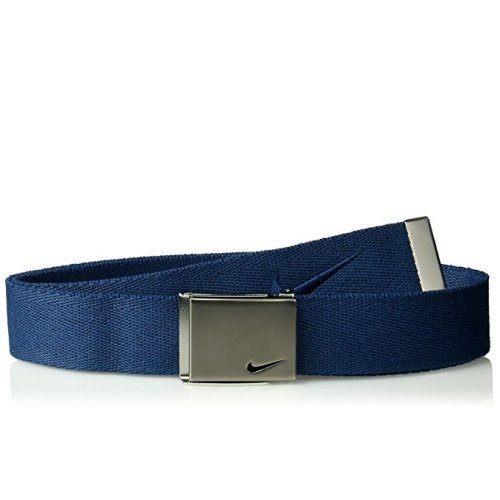 【Nike】2018金屬扣標誌棉軟織帶大學藍色皮帶(預購)