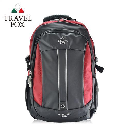 【TRAVEL FOX 旅狐】雙色尼龍輕量休閒後背包 (TB586-04) 紅色