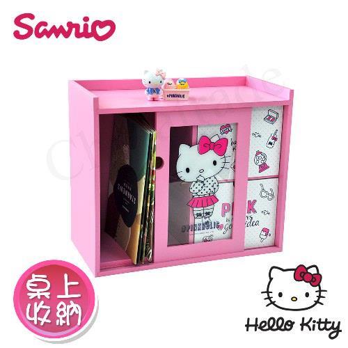 Hello Kitty Pinkholic凱蒂貓 美妝透明拉抽櫃 桌上收納 文具收納 飾品收納(正版授權台灣製)