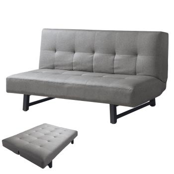 Boden-時尚灰色皮革沙發床/三人椅/三人座