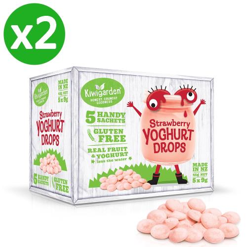 【小兒利撒爾】紐西蘭 Kiwigarden 益菌優格豆 新鮮草莓2盒組(9gX5包/2盒)