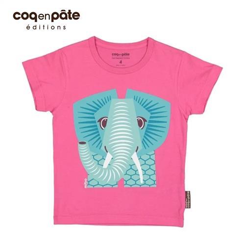 【BabyTiger虎兒寶】COQENPATE 法國有機棉童趣 短袖 T-SHIRT - 大象