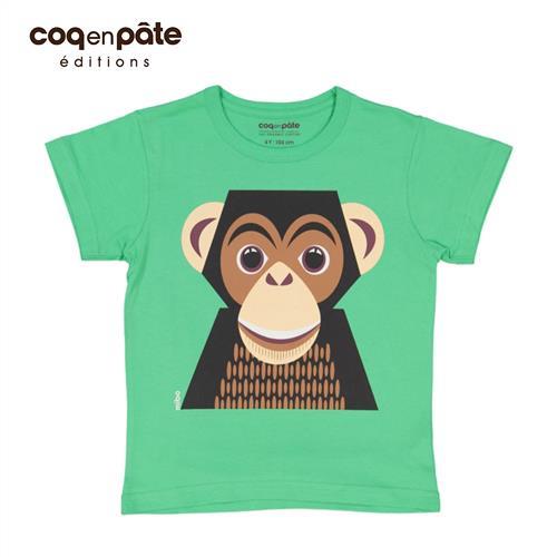 【BabyTiger虎兒寶】COQENPATE 法國有機棉童趣 短袖 T-SHIRT - 黑猩猩
