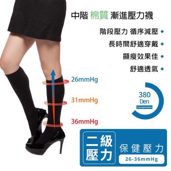 TISI 緹絲 380Den西德棉漸進壓力小腿襪(西德) (4雙入)-進階型