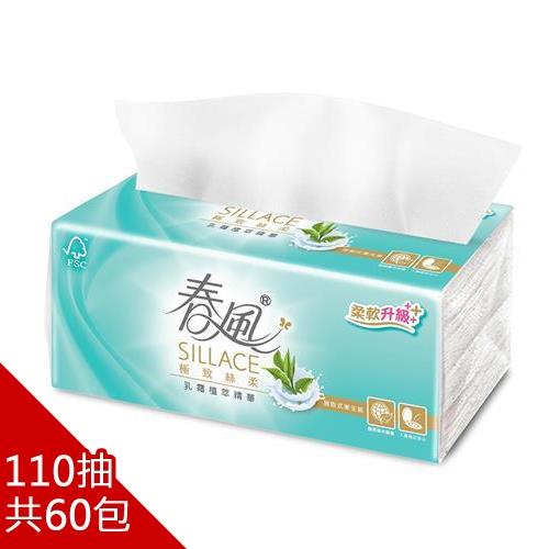 春風 SILLACE抽取衛生紙-極致絲柔乳霜精華(110抽x60包)