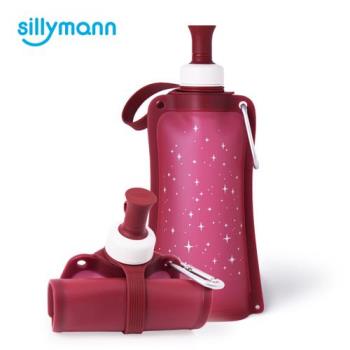 韓國sillymann 100%簡約便攜捲式鉑金矽膠水瓶-550ml (星空紅 )
