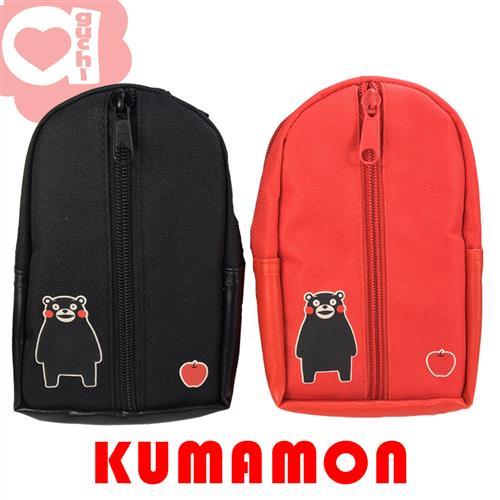 KUMAMON 熊本熊 超酷背包造型外掛包/手拿包/收納包 附金屬外掛扣環掛勾 紅黑兩色
