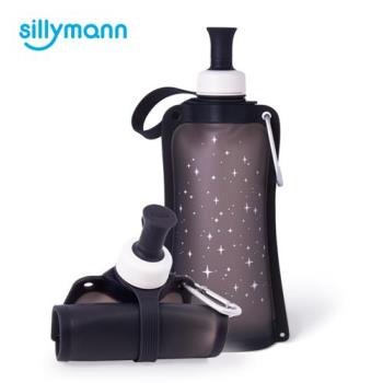 韓國sillymann 100%簡約便攜捲式鉑金矽膠水瓶-550ml (星空黑 )