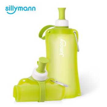 韓國sillymann 100%簡約便攜捲式鉑金矽膠水瓶-550ml (蘋果綠 )