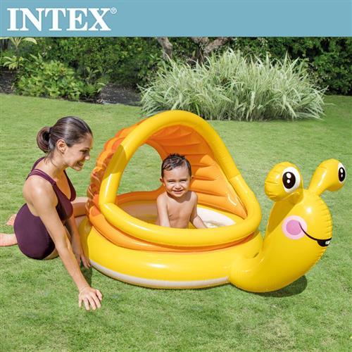 INTEX BABY小蝸遮陽幼兒戲水池145x102x74cm(53L)適用1-3歲(57124)