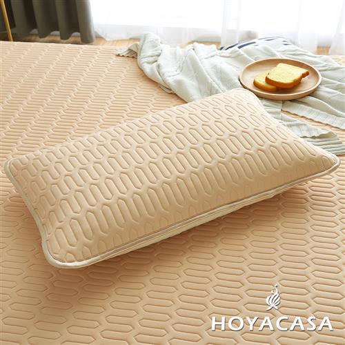 HOYACASA創新可水洗乳膠透氣枕套(舒適米)