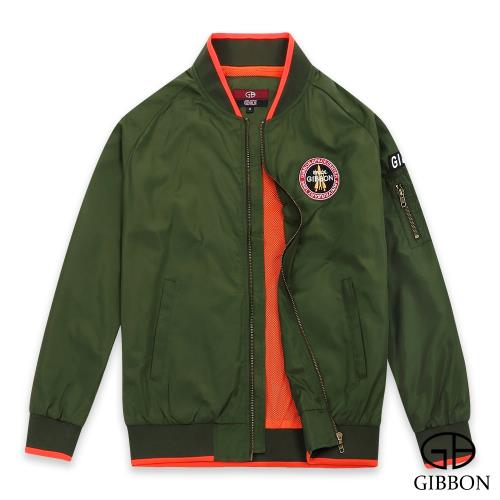 GIBBON 美式電繡棒球飛行外套‧綠色