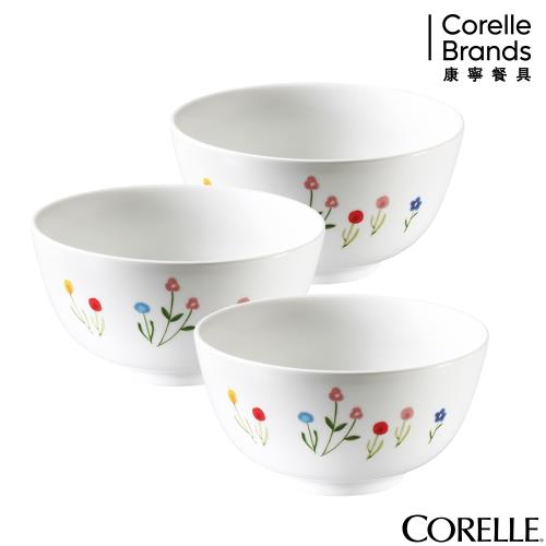 CORELLE康寧 春漾花朵3件式中式飯碗組(C02)