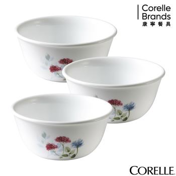 【美國康寧】CORELLE 花漾彩繪3件式450ml中式碗組-C05