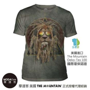 摩達客- (預購) 美國The Mountain都會系列 復刻加滿獅 藝術中性修身短袖T恤 個性時尚柔軟舒適高級混紡