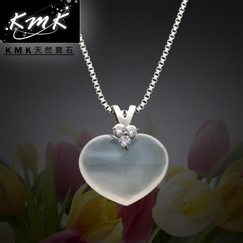 KMK天然寶石【心心相印】台灣天然白玉髓-項鍊