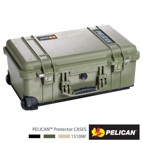 美國 PELICAN 1510 輪座拉桿氣密箱-空箱(綠)