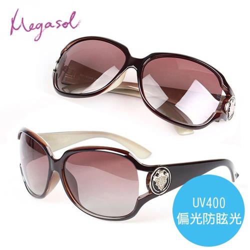 米卡索 Gucci設計師圖騰款 寶麗萊UV400偏光太陽眼鏡(MS3043-咖啡)
