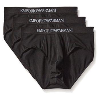 EMPORIO ARMANI 男時尚標誌黑色三角內著3件組(預購)