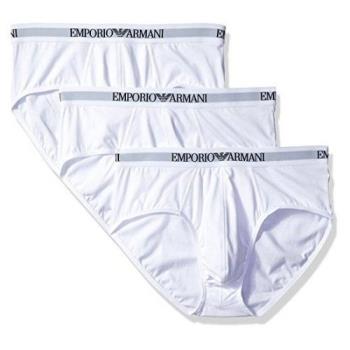 EMPORIO ARMANI 男時尚標誌白色三角內著3件組(預購)
