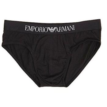 EMPORIO ARMANI 男時尚品味標誌彈力棉黑色三角內著(預購)