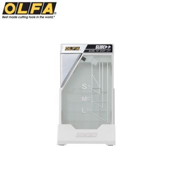 日本OLFA桌上型安全折刃器兼筆筒DC-6半自動折刀片器(45度、30度刀片皆可;最大折刃寬度18mm)