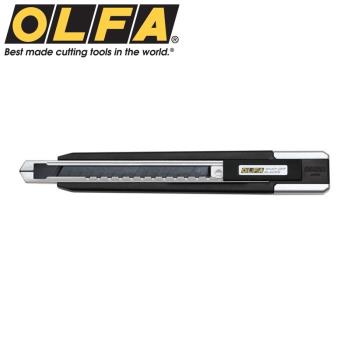 日本OLFA自動美工刀極致系列美工刀Ltd-04(自動入刃,刀柄可裝5片刀片的連發截斷刀片;黑刃;銀色塗料磨砂質感)cutter