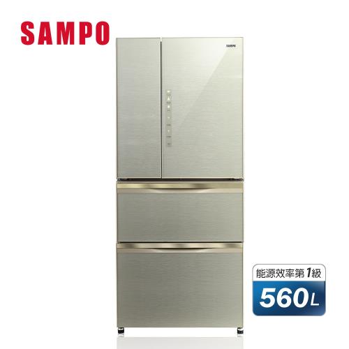 SAMPO 聲寶 560公升一級能效AIE全平面玻璃系列變頻四門冰箱 SR-A56GDD(Y7)