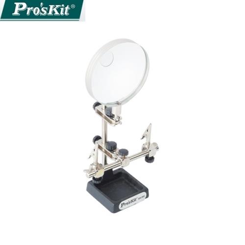 台灣ProsKit寶工3.5吋壓克力凸透鏡母鏡2.5倍放大鏡座SN-392(搭4.5倍子鏡;多方向輔助夾;鑄鋼底座)