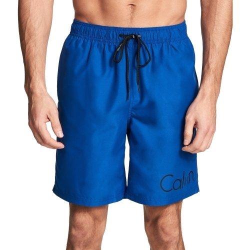 Calvin Klein 2018男時尚LOGO標誌款衝浪藍色海灘泳褲