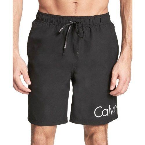 Calvin Klein 2018男時尚LOGO標誌款黑色海灘泳褲 