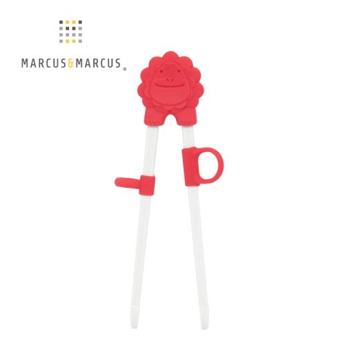 【MARCUS&MARCUS】 動物樂園幼兒學習筷-獅子(紅)