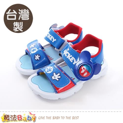 魔法Baby 男童鞋 台灣製迪士尼米奇正版閃燈涼鞋~sk0462