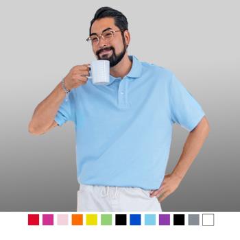 男人幫-立領大東紡織布料吸濕排汗素領時尚POLO衫可批發