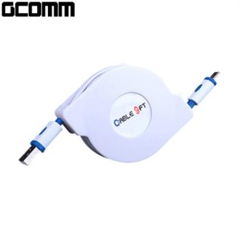 GCOMM micro-USB 強固型高速充電傳輸伸縮扁線 (1米) 海軍藍