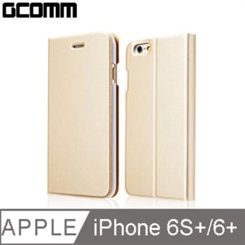 GCOMM iPhone 6S+/6+ Metalic Texture 金屬質感拉絲紋超纖皮套 香檳金
