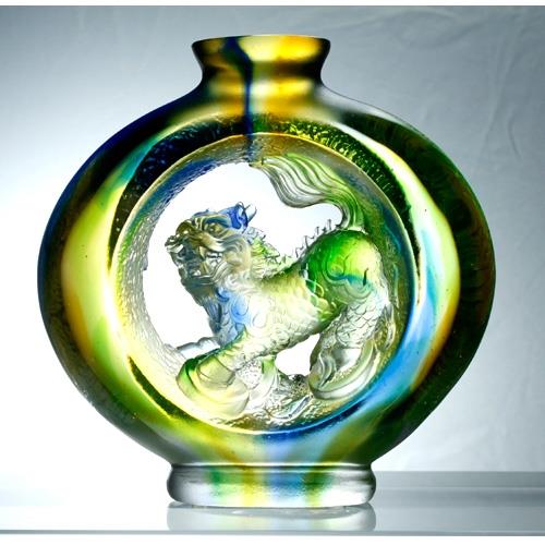 琉園 tittot 瑠璃ガラス チャイニーズクリスタル 台湾 置物 龍