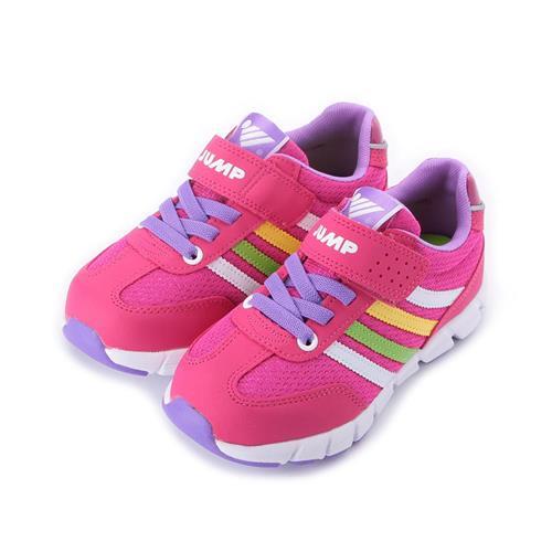 JUMP 輕量魔鬼氈運動鞋 桃 JP197 中大童鞋 鞋全家福