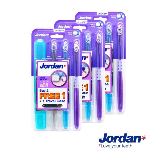 Jordan 超纖細敏感型牙刷-超軟毛x3支/旅行盒x3組