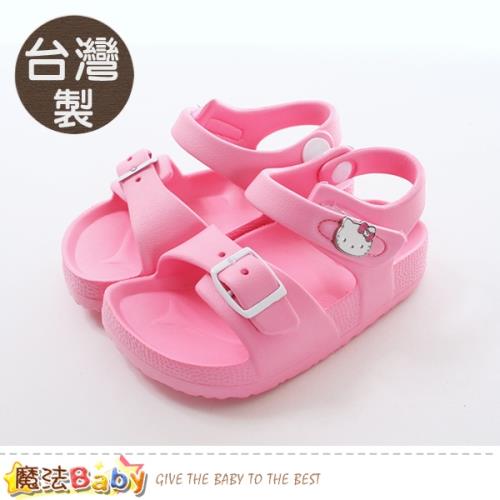 魔法Baby 女童鞋 台灣製Hello Kitty正版超輕涼鞋~sk0477
