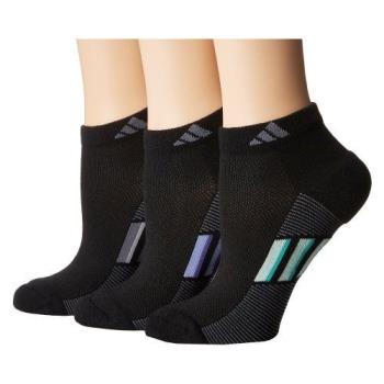 Adidas 2018女時尚Superlite低切黑色短襪混搭3入組