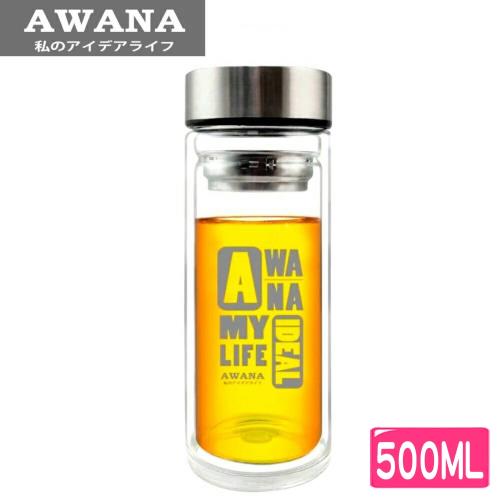 【AWANA】濾網雙層玻璃杯500ml(GL-500)