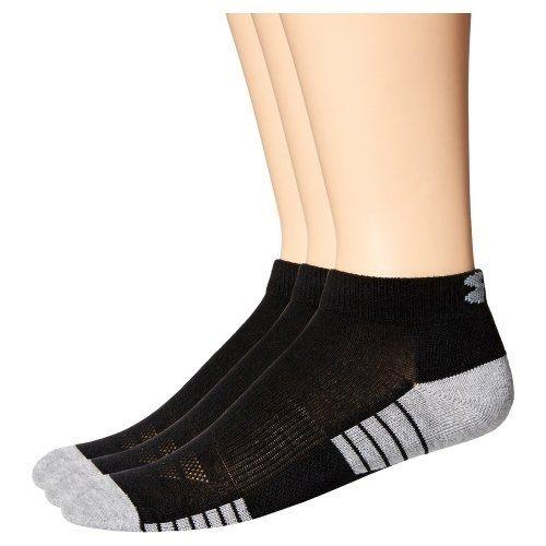 Under Armour 2018男時尚HeatGear黑色色塊低切運動短襪3入組