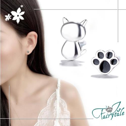 【伊飾童話】貓咪蓋手印＊貼耳銅電鍍耳環