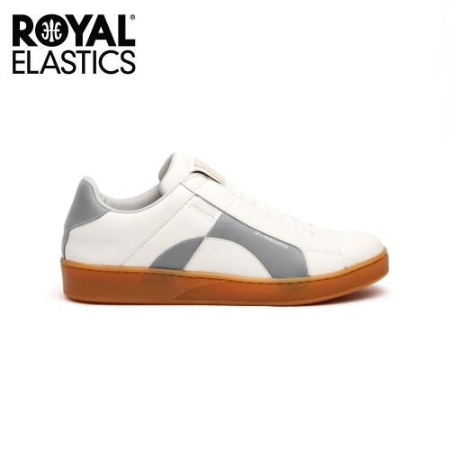 【Royal Elastics】男-Icon Dots 真皮運動休閒鞋-白灰(02983-008)